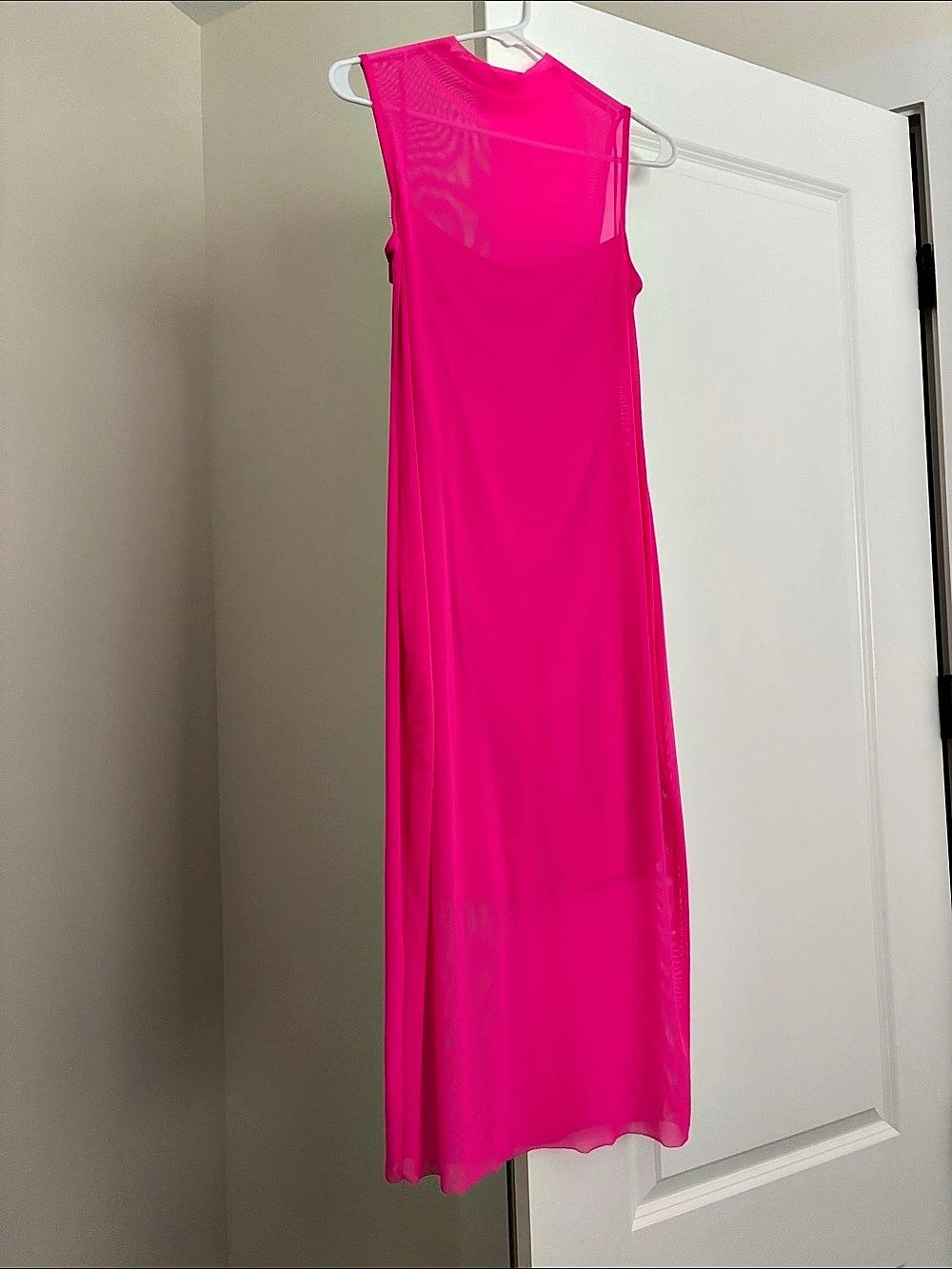 Steve Madden Pink Mesh Maxi Dress Size Large Like New